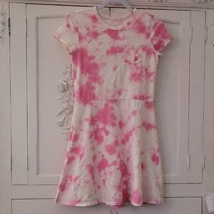 GAP Pink and White Tie-Dye Casual Kids Dress